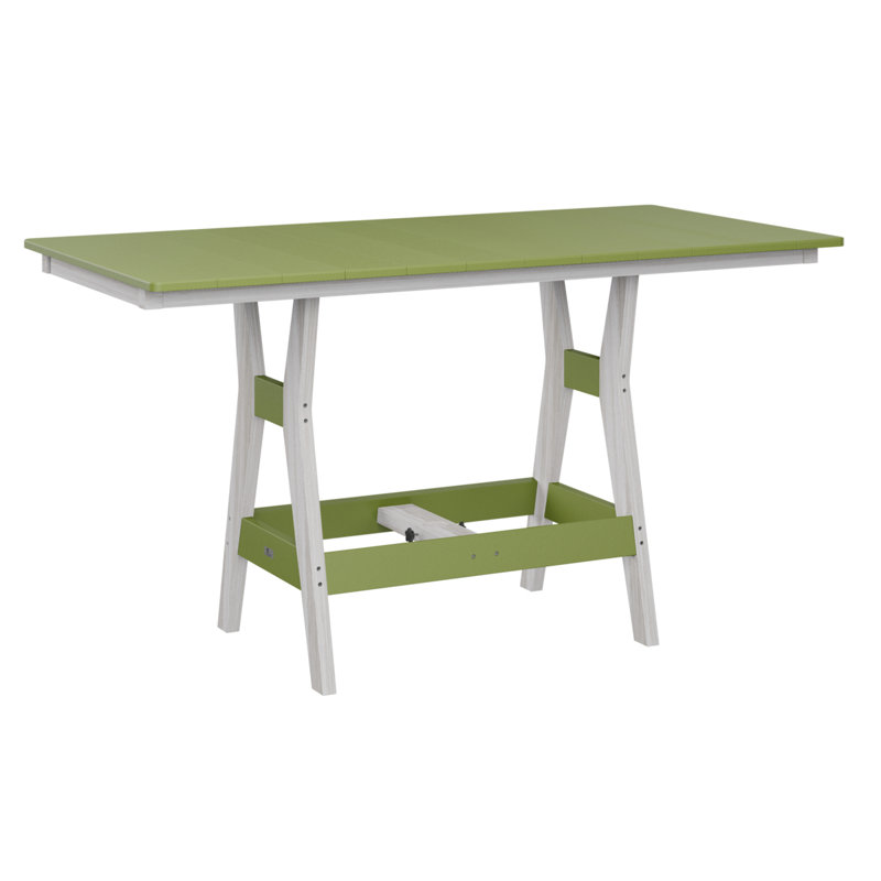 Table de salle à manger rectangulaire 66 po Berlin Gardens Harbor, Vert kiwi, Coquillage, H 30,37 po x l 66 po x P 33 po