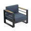 Fauteuil club d'extérieur en aluminium avec coussins imperméables Giovanne, bleu