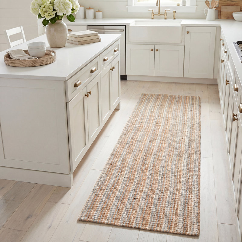 Tapis gris / naturel Alda, Tapis de couloir 2 pi 6 po x 8 pi