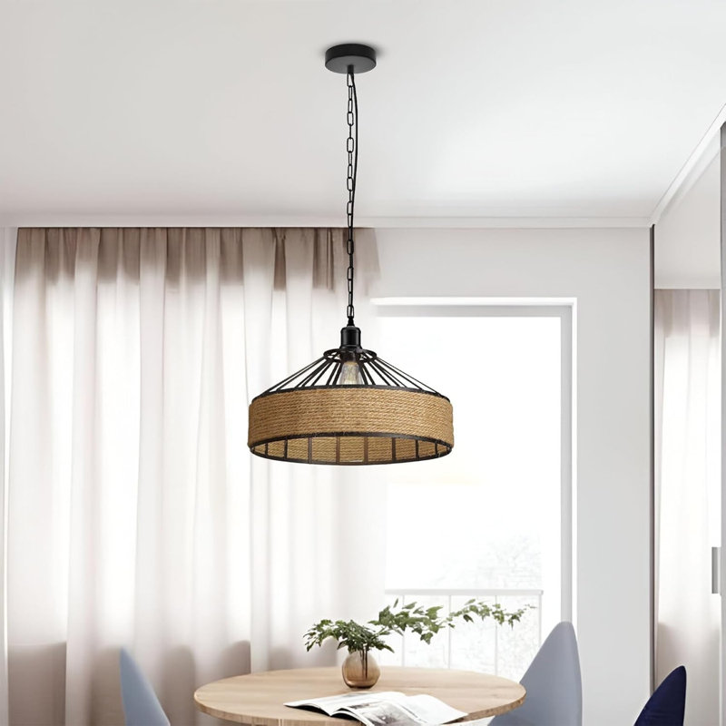 1 - Light Black Dome Pendant, 40 cm shade