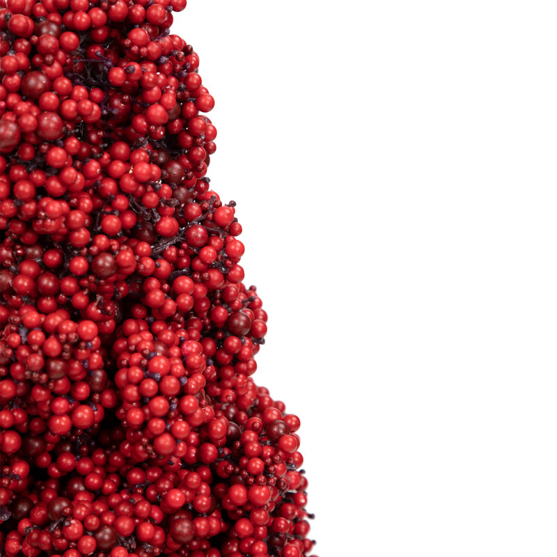 Topiaire de Noël rouge en pot, H 40 po x l 12 po x P 12 po
