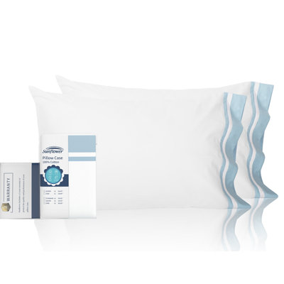 Ensemble de taies d'oreiller ouvertes Grand 100% coton percale