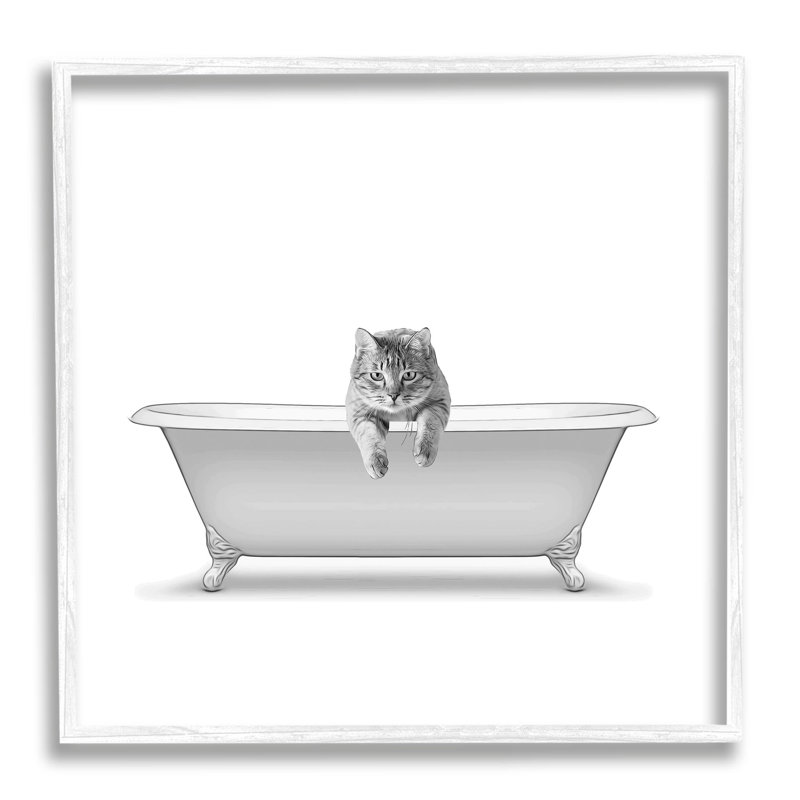 «Cat Antique Tub» par Annalisa Latella, reproduction d'art sur bois, H 24 po x l 24 po x P 1,5 po
