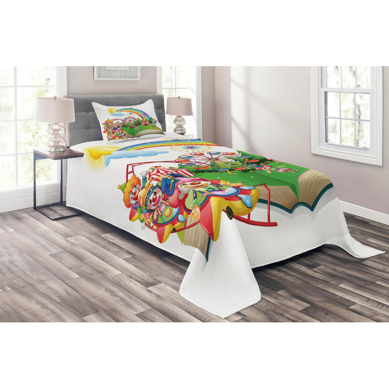 Polyester Coverlet, Twin Bedspread + 1 Sham