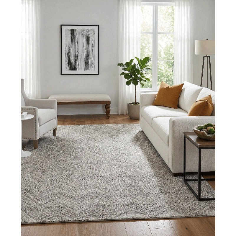 Marut Handmade Wool Chevron Area Rug, Rectangle 12' x 16'