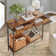 100Cm 2 Tier Rustic Console Table with 2 Drawers and Storage Shelf Entryway Living Room