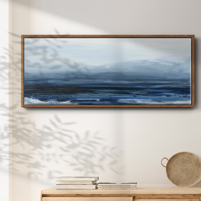 Vue du phare I - toile encadrée, H 8 po x l 20 po x P 1,5 po, Noyer