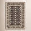 Tapis noir / beige en laine mélangée à motif floral Abena-1991419565
