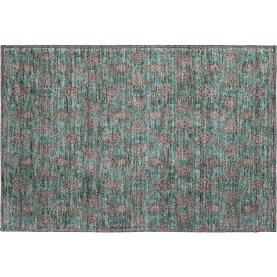 Premium Machine Washable Prisco Teal Rug