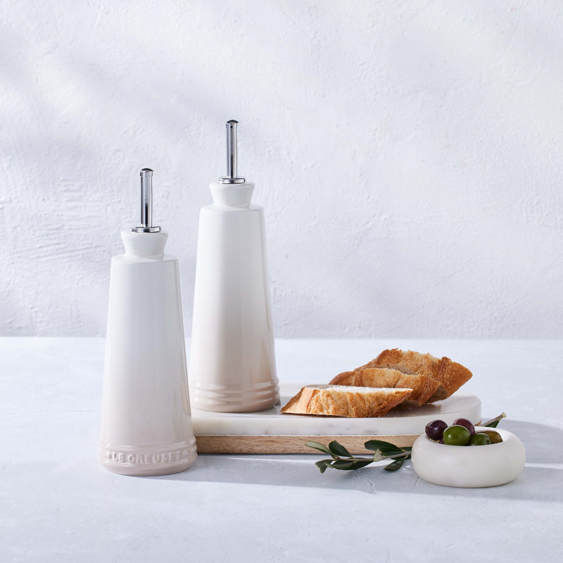 Le Creuset Stoneware Oil & Vinegar Set, Meringue