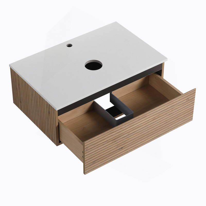 Wall-Mounted Bathroom Cabinet With 1-Soft-Close Drawer, 30"
