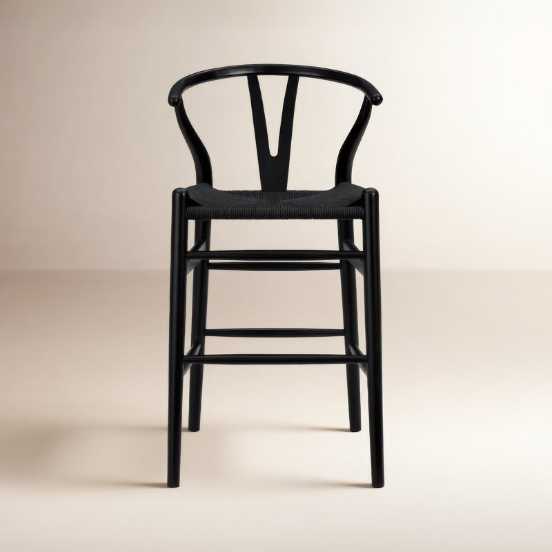 Fairbanks Solid Wood Bar/Counter Stool, Black, Black, Counter Stool (26" Seat Height)