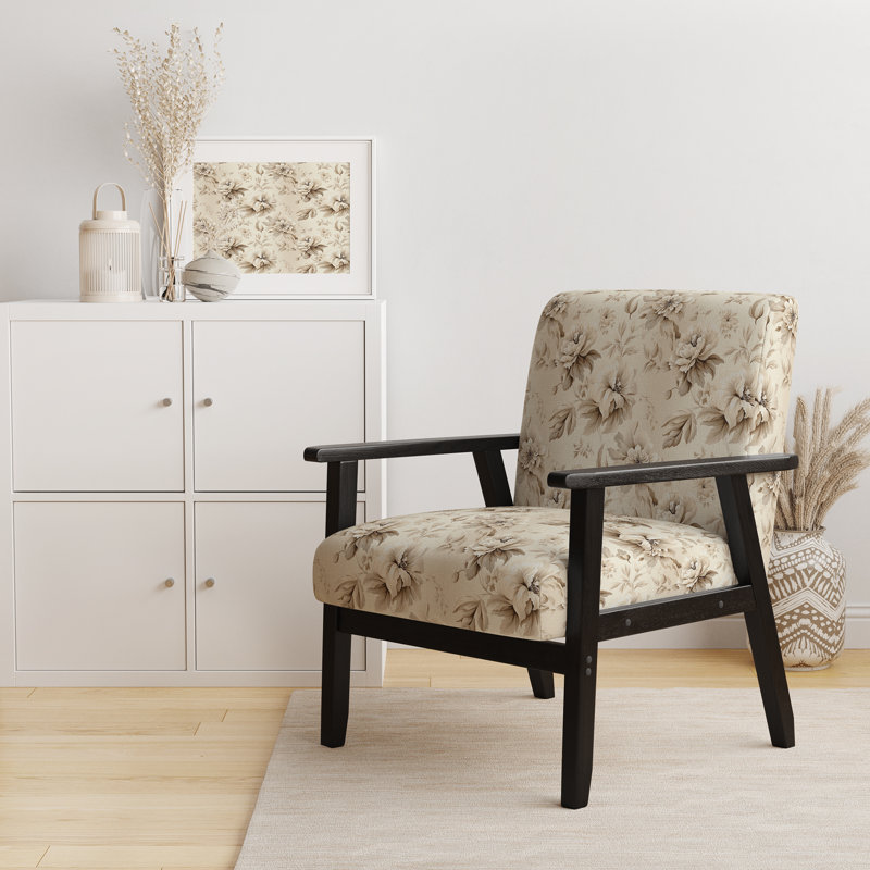 Chaise d'appoint florale Cobalt, Motif victorien chic minimaliste I