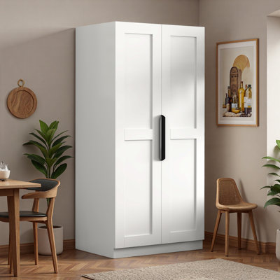 62.99" Kitchen Pantry Cabinet, Freestanding Buffet Sideboard With Adjustable Shelves, Walnut Finish Storage Cupboard For Kitchen, Dining Room & Living Room