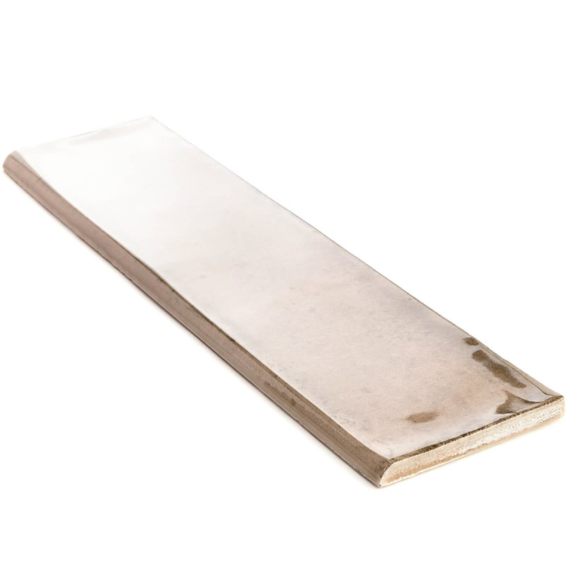 Bordure de tuiles en céramique à bord arrondi Château 3 po x 12 po, Beige