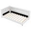 Lit plateforme simple tapissier XL avec ports USB et bande lumineuse à DEL, chambre à coucher moderne, blanc-771388719-771388718