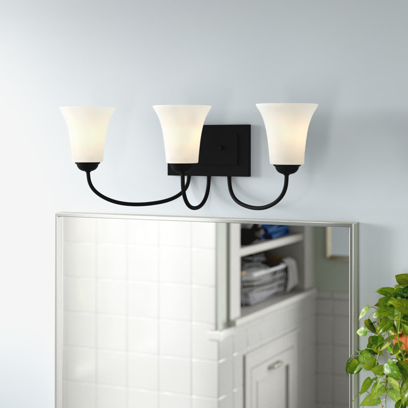 Éclairage de salle de bain à intensité variable 3 lumières Bullis, Noir