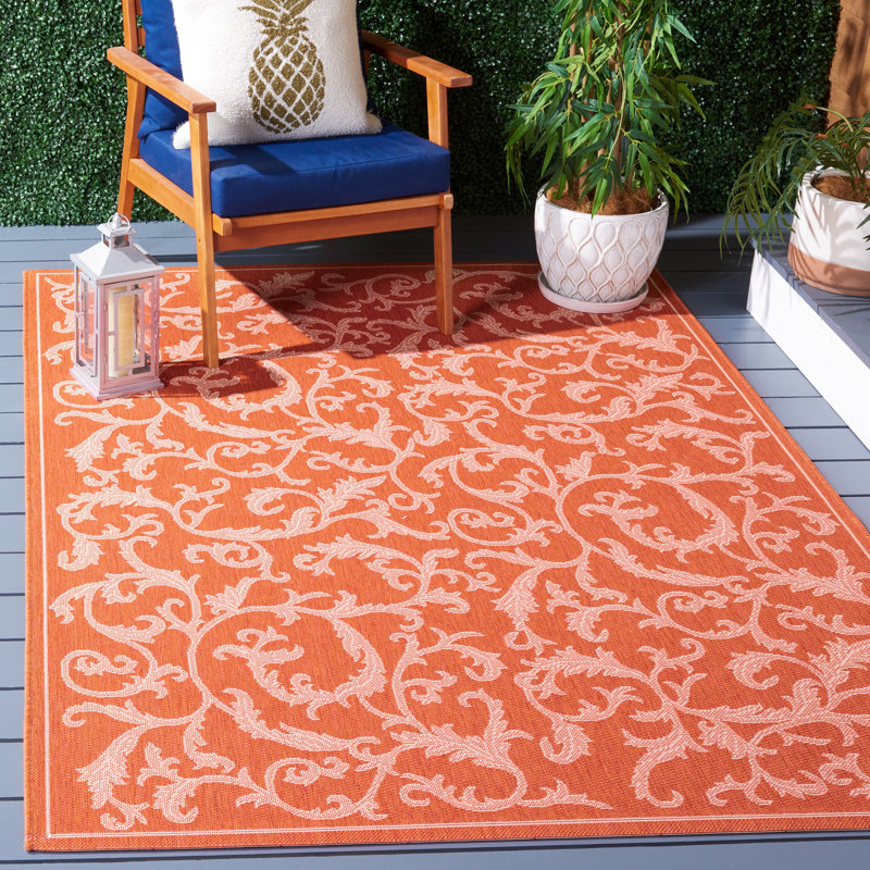 Tapis d'intérieur / extérieur à fleurs Herefordshire Performance, Rectangle 5 pi 3 po x 7 pi 7 po
