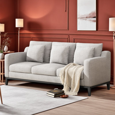 Élégant canapé-lit en polyester 80,5 po avec bois massif