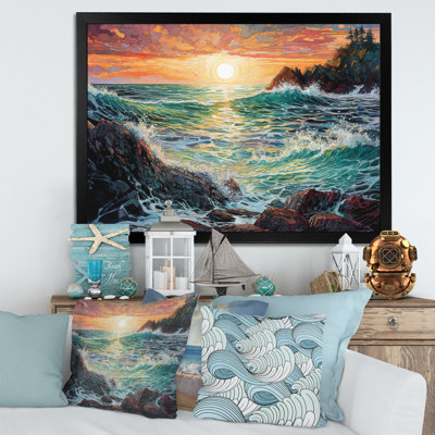 «Green Sunset At The Beach III», reproduction d'art sur toile