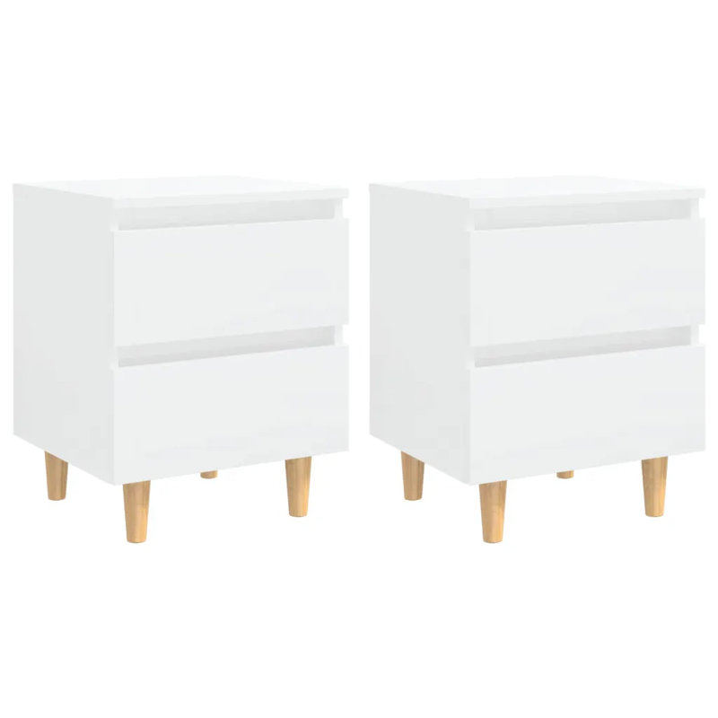 Sela 40 cm W Bedside Table, High Gloss White