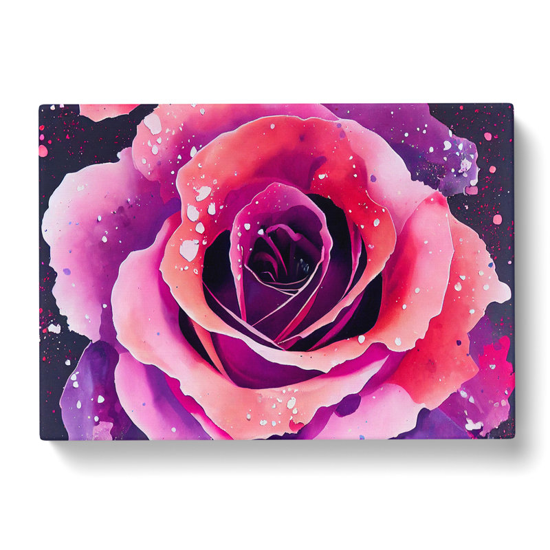Rose Flower Splash Vol.4 - Wrapped Canvas, 50cm H x 76cm W x 3cm D