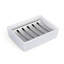 Porte-savon en céramique blanche avec support de drainage en acier inoxydable, 1 pièce (blanc)