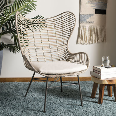 Sawbridgeworth 31.7" W Linen Wingback Chair by Bay Isle Home