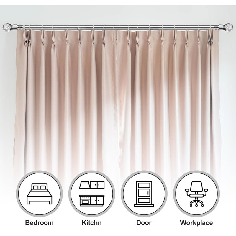 76cm Straight Tension Shower Curtain Rod & Hook Set