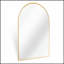Miroir de salle de bain arqué en métal pour mur, verre de haute qualité et cadre en alliage d'aluminium durable, incassable et facile à installer.