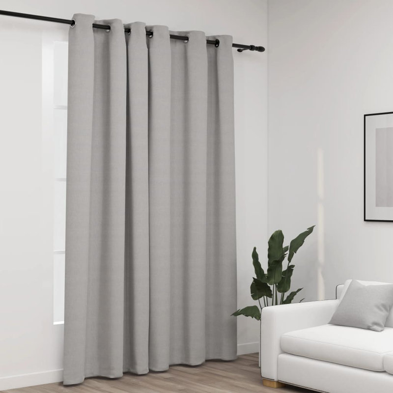 Cezaria Blackout Curtain Single Panel, Grey