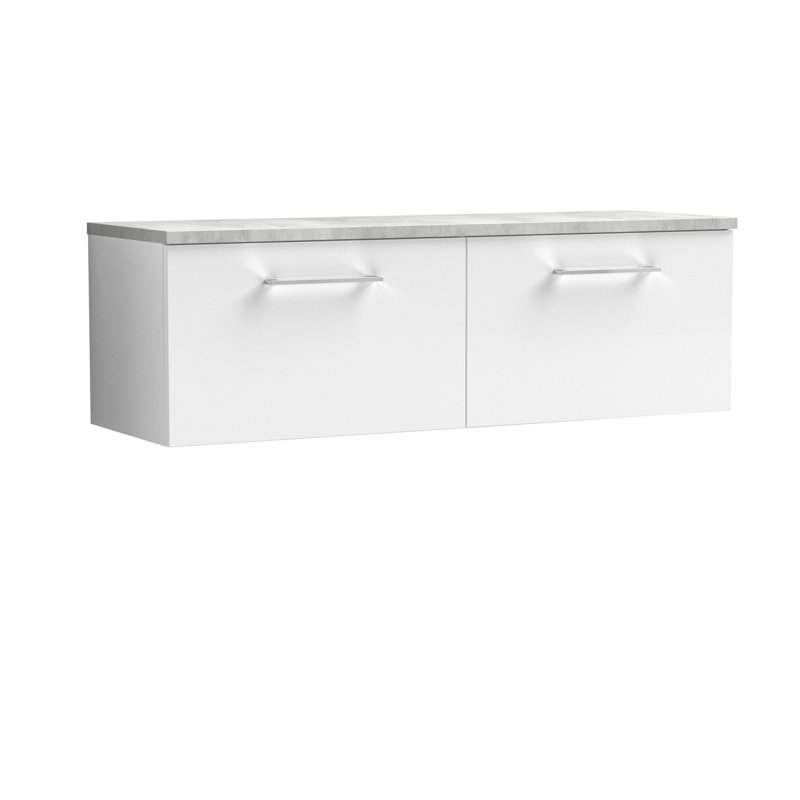 Arno 47.44cm Double Bathroom Vanity Base Only, Gloss White