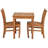 3 Piece Teak Wood Outdoor Patio Bistro Dining Set Including 27" Square Table With 2 Abaco Side Chairs