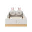Lit plateforme tapissier simple avec coussins et sacs de rangement-1634511717