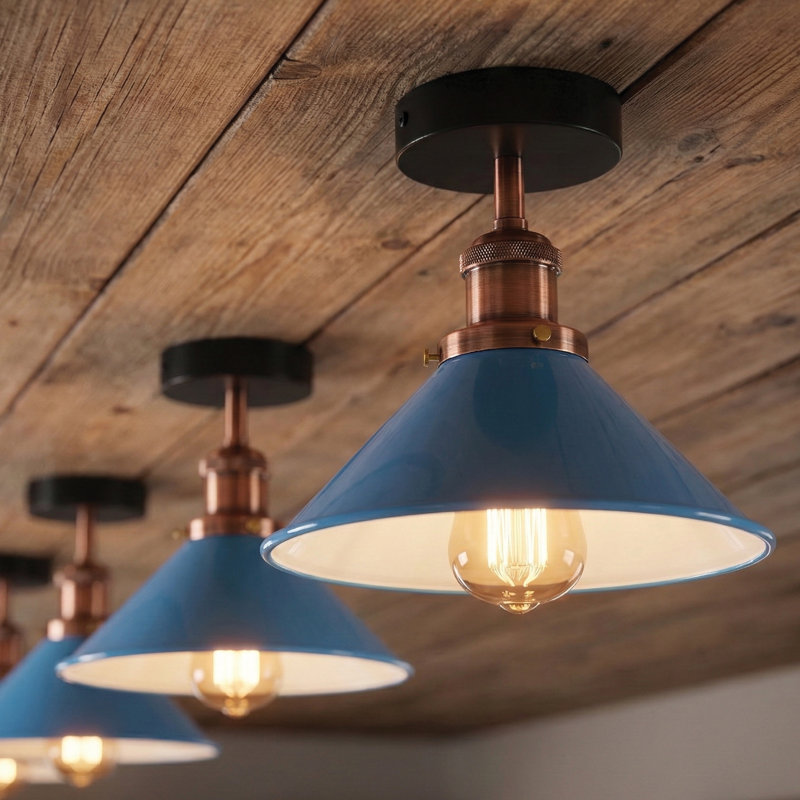 Semi Flush Mount, Blue