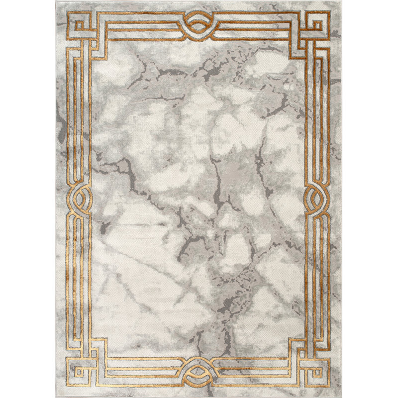 Monaco Series Abrstract Black/Gray/Ivory/Beige Area Rug, Rectangle 5'3" x 7'3"