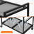 Computer Tower Stand, Metal Double Layer Mobile CPU Stand Cart With Casters, Black
