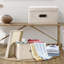 Bac de rangement pliable en tissu de lin-1048574565