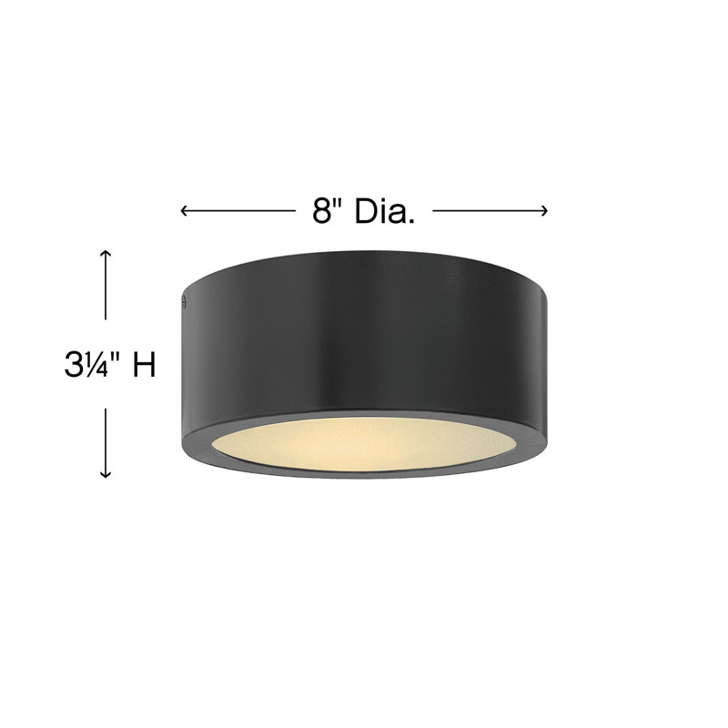 Luna 1 Light Outdoor Flush Mount, Satin Black