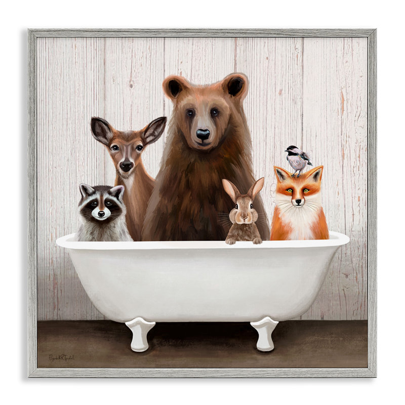Art de giclée encadrée par Woodland Creatures par Elizabeth Tyndall, H 24 po x l 24 po x P 1,5 po