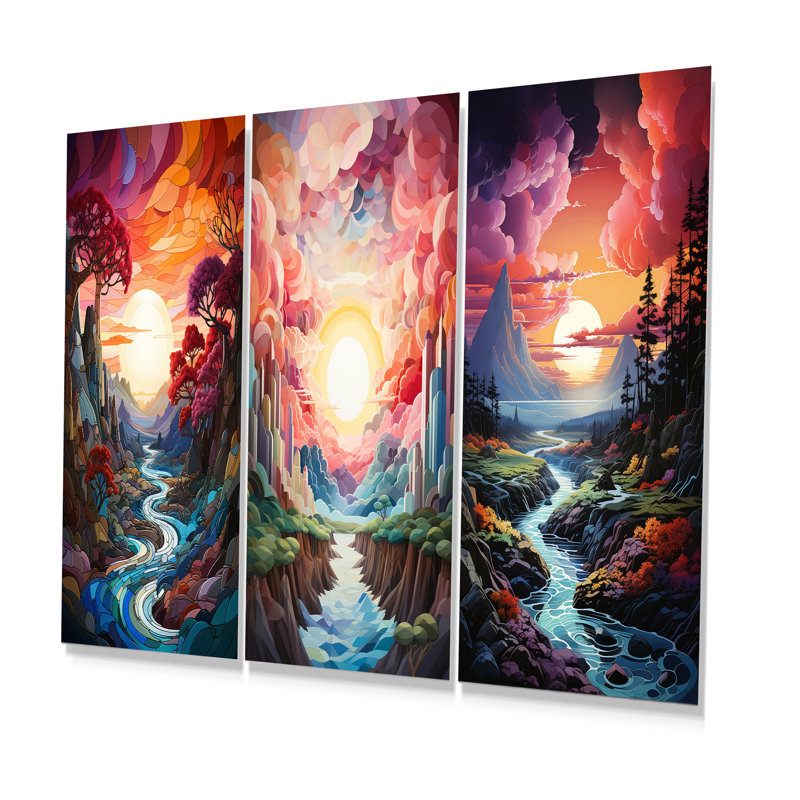Ensemble de salon Rainbow Mountain Sunrise Landscape, H 28 po x l 36 po