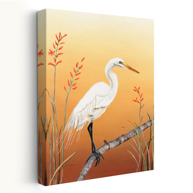 Ciel chaud - animaux, oiseaux, nature, art animalier, H 60 po x l 40 po
