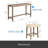 4 Piece Bar Table Set With Power Outlet,Bar Table Set With Chairs,Sofa Bar Table With Stools,Behind Couch Table With 3 Padded Stools,For Living Room,Dining Room-1153103074