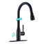 Robinet de cuisine monocommande avec douchette extractible sans contact avec douchette à 3 jets, bec pivotant à 360° et plaque de montage, acier inoxydable SUS 304-94553825