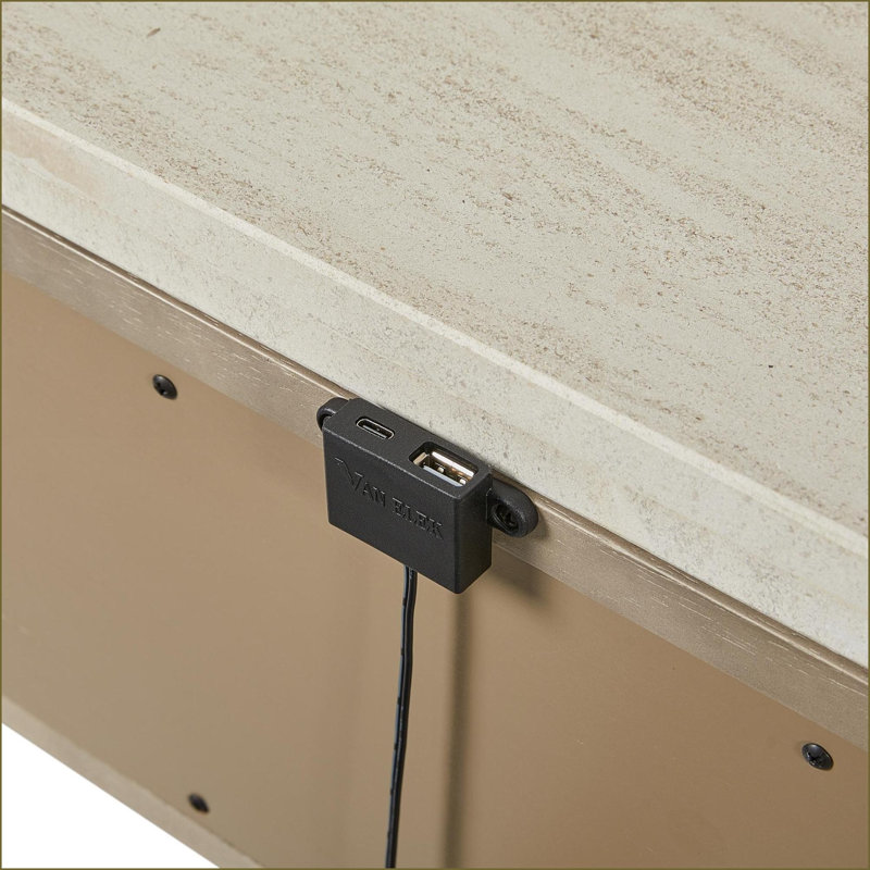 Table de chevet à 2 tiroirs avec cordon USB et tiroirs doublés