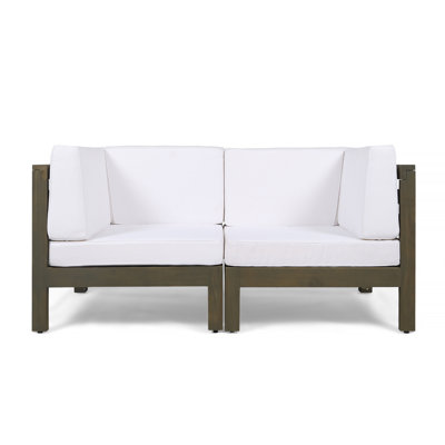 Slaytonvilley 60.5" Wide Outdoor Loveseat with Cushions by Millwood Pines