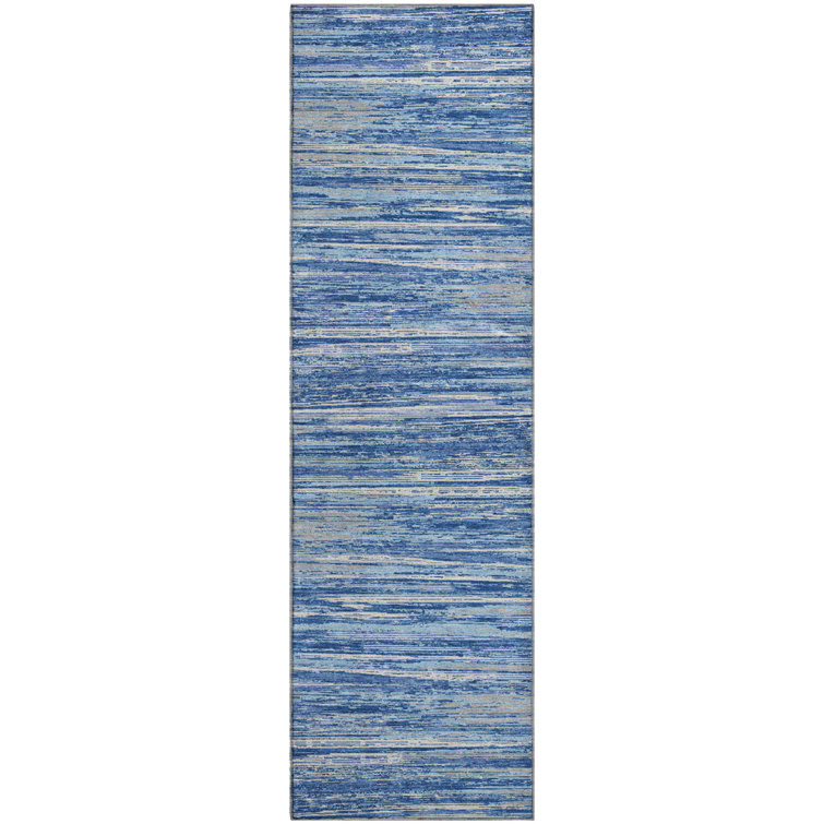 Premium Machine Washable Prisco Blue Rug