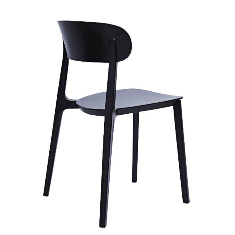 Chaise d'appoint empilable Bryany, Noir