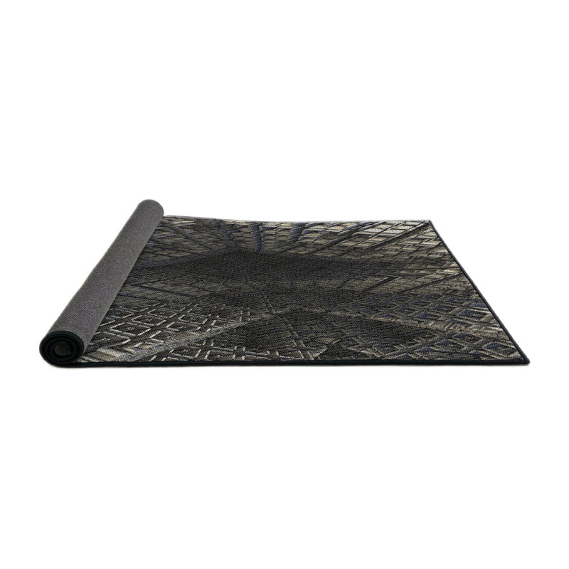 Tapis gris tissé à la machine, Rond 6 pi