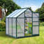 Callison 6 x 6ft Polycarbonate Greenhouse Walk in Slide Door Dark Green